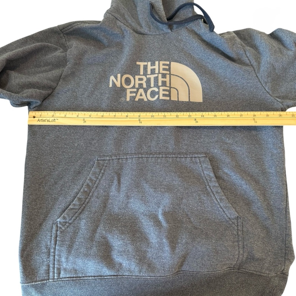 The North Face Sweatshirt Mens Small Hoodie Pullover Graphic Logo Greyish Blue - Picture 4 of 8